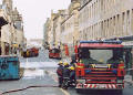 Photograph by Peter Stubbs  -  Edinburgh  -  December 2002  -  Fire in the Old Town of Edinburgh  -  South Bridge