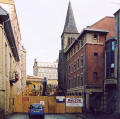 Photograph by Peter Stubbs  -  Edinburgh  -   December 2002  -  Fier in the Old Town of Edinburgh  -  looking to the East along Cowgate