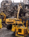 Photographs by Peter Stubbs  -  Edinburgh  -  December 2002  -  Fire in the Old Town of Edinburgh  -  after the collapse of the wall in the Cowgate (close-up)