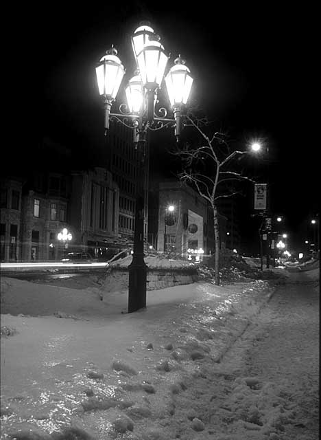Sherbrooke Street in Winter  -  9pm on 12 January 1998
