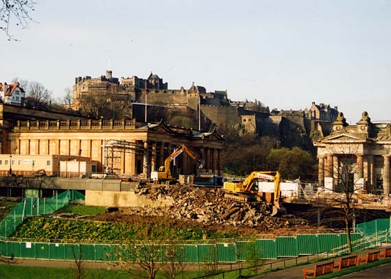 National Galleries  -  Construction work for the Playfair Project to link the two galleries at the foot of the Mound