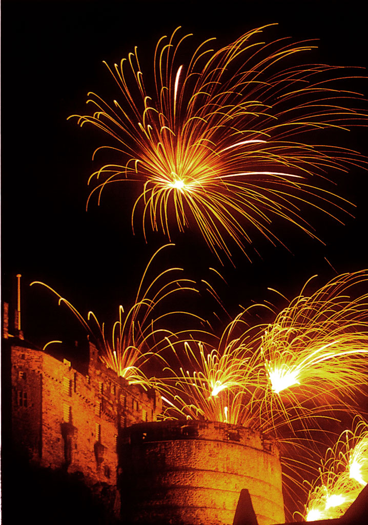 Christmas Card published by Amsterdam Branch of Bank of Scotland, featuring one of my photos of fireworks at Edinburgh Castle, taken from the Grassmarket