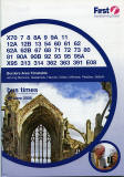 Photograph of Melrose Abbey on the cover of a First Bus Timetable, Borders Area
