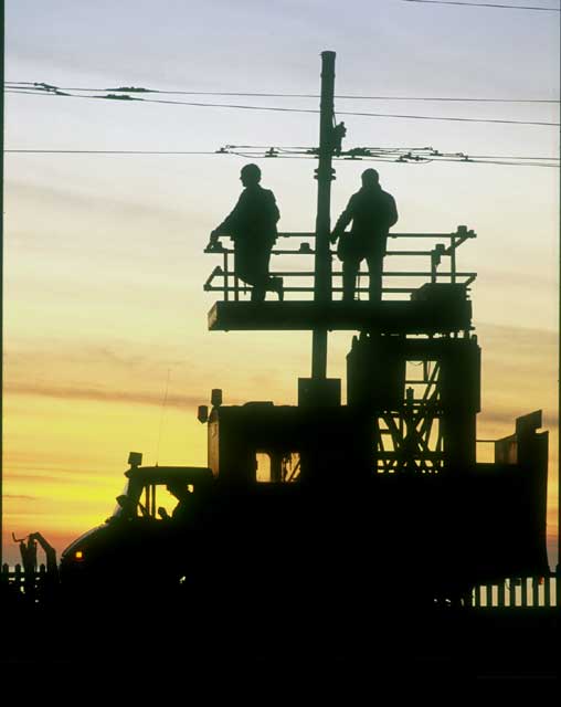 Blackpool  -  Overhead Workers  -  Repairing the Tram Lines