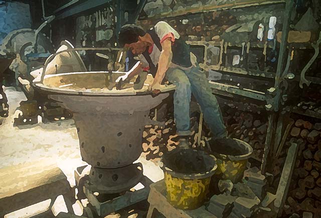 Whitechapel Bell Foundry  -   At Work  -  Image created in Photoshop