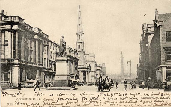 Postcard by an unidentified publisher  -  George Street, Edinburgh
