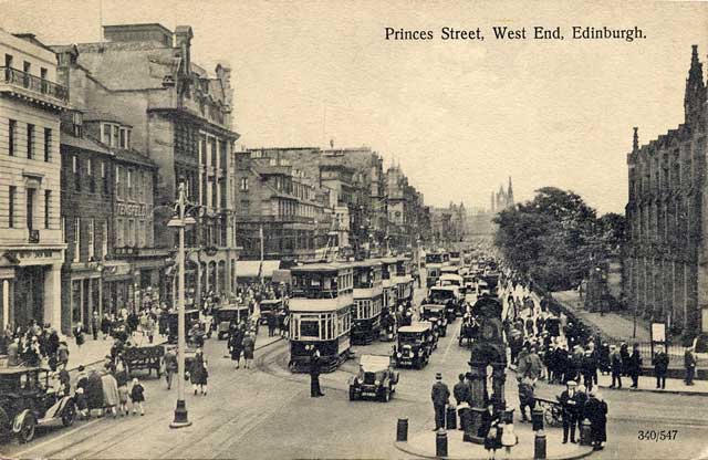 Looking east from the West End of Princes Street