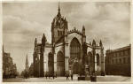 Postcard by unidentified publisher, but with an interesting message on the back  -  St Giles Cathedral, Edinburgh