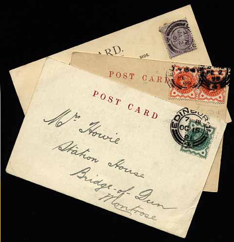 Three postcards  - Queen Victoria Stamps