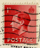 Enlargement of a King Edward VIII stamp on a postcard  -  1936