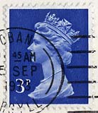Queen Elizabeth II stamp  -  3p