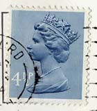 Queen Elizabeth II stamp  -  4.5p