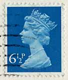 Queen Elizabeth II stamp  -  6.5p