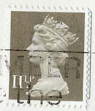 Queen Elizabeth II stamp  -  11p