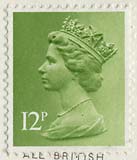 Queen Elizabeth II stamp  -  12p