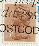 Queen Elizabeth II stamp  -  13p