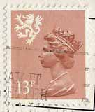 Queen Elizabeth II  -  Scottish stamp  -  13p