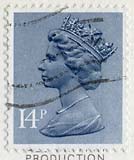 Queen Elizabeth II stamp  -  14p