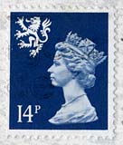 Queen Elizabeth II  -  Scottish stamp  -  14p
