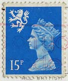 Queen Elizabeth II  -  Scottish stamp  -  15p