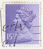 Queen Elizabeth II stamp  -  15.5p