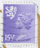 Queen Elizabeth II  -  Scottish stamp  -  15.5p