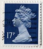 Queen Elizabeth II stamp  -  17p