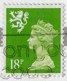 Queen Elizabeth II  -  Scottish stamp  -  18p
