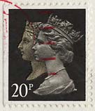 Queen Elizabeth II stamp  -  20p  -  150th Anniversary of the Penny Black stamp
