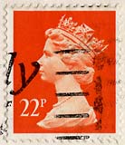 Queen Elizabeth II stamp  -  22p