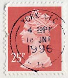 Queen Elizabeth II stamp  -  25p