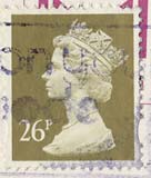 Queen Elizabeth II stamp  -  26p
