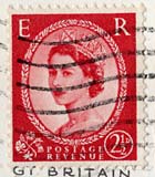 Queen Elizabeth II stamp  -  2.5d