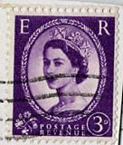 Queen Elizabeth II stamp  -  3d