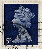 Queen Elizabeth II stamp  -  5d