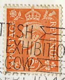 Twopenny stamp -  light orange  -  KIng George VI