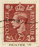 Twopenny stamp -  brown  -  KIng George VI