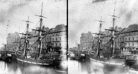 Leith Shore - Stereoscopic View by Begbie