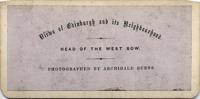 The back of a Stereo View by Archibald Burns  -  Holyrood Palace