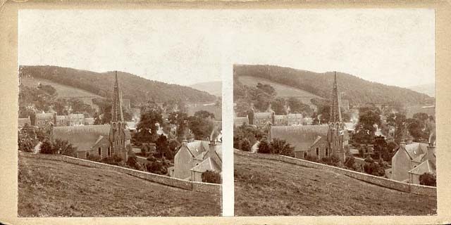 Stereo view by John Donaldson Edward  -  Stow  -  View from the hill.