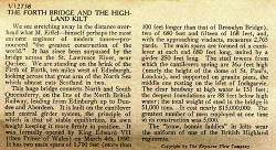 Description on the back of a Stereo View of the Forth Rail Bridgeand Pipers  by Keystone View Company