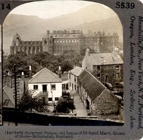 Enlargement of a Stereo View of Holyrood Abbey and Palace by Keystone View Company