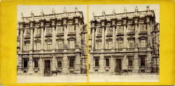 A stereo view with a blind stamp by Lennie  -  British Linen Bank, St Andrew Square