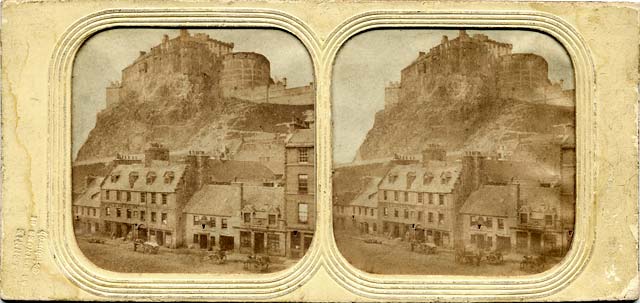 Stereo View of Holyrood Palace from Holyrood Palace Gates  -  from Lennie