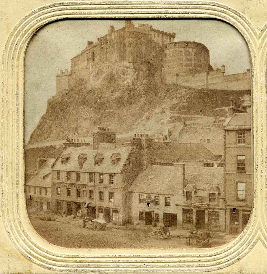 Enlargement of a Stereo View of the Grassmarket and Edinburgh Castle -  sold by Lennie