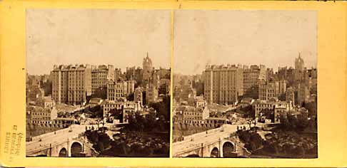 Stereo view from Lennie  -  Old Town of Edinburgh and Waverley Bridge, from Princes Street