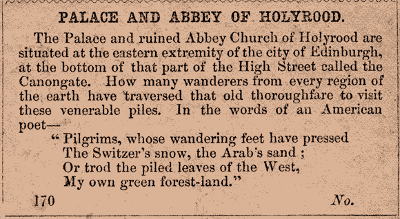 Text on the back of a McGlashon Scottish Stereograph  -  Holyrood Abbey (East Window)