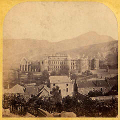 Image from a McGlashon Scottish Stereograph  -  Holyrood Palace and Abbey