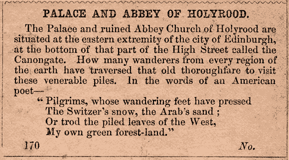 Text from the back of a McGlashon Stereograph  -  Holyrood Palace and Abbey