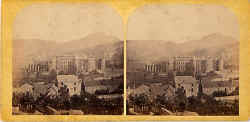 stereo view in the "McGlashon's Scottish Stereotypes" series  -  Holyrood Palace and Abbey